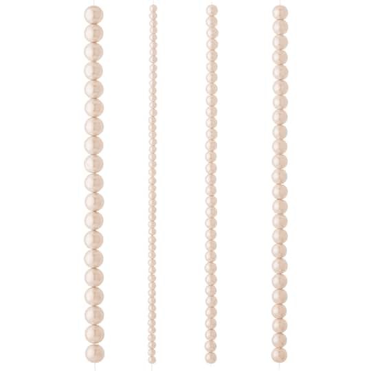12 Pack: Light Pink Glass Pearl Round Beads by Bead Landing™